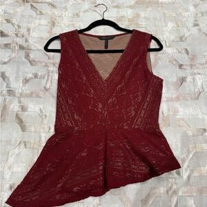 BCBGMaxAzria Burgundy Lace Tank Top